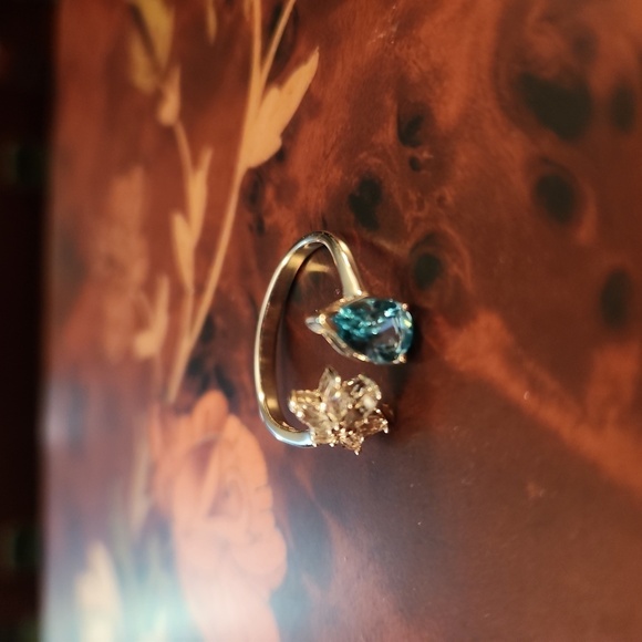 JTV Jewelry - JTV Pariba Apatite White Topaz Sterling Silver Ring